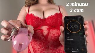 2 MINUTES 2 CUM - Femdom JOI POV by Sadistichoneyb Miss Honey with Chastity, Cock Tease, Big Tits and Cum Countdown