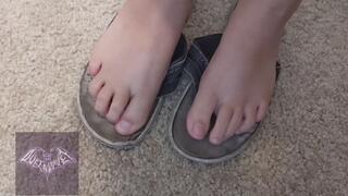 Beating up my old flip flops