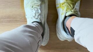 Pouring oil inside my New Balance sneakers!