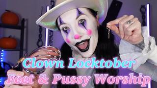 Clown Locktober Chastity Feet and Pussy Worship
