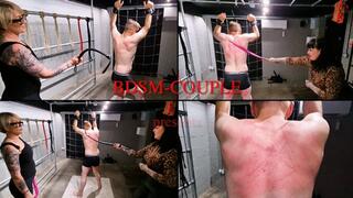 Double Domme Extreme Back Whipping!
