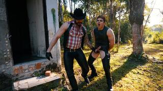 Leather Cowboy Ballbusting - Full HD