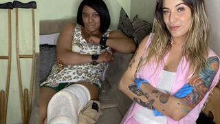 Doctor’s Tickle Clinic – Blonde vs Ebony in Medical Roleplay