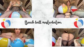 Masturbation with beach ball