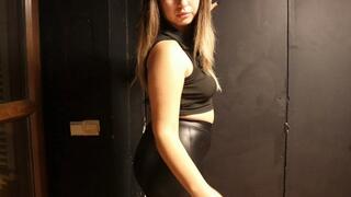 Farting in my dark room in leatherpants