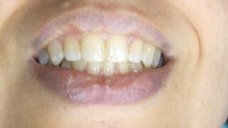 Chewing and Crunchiing up Cucumber Slices with Big Teeth