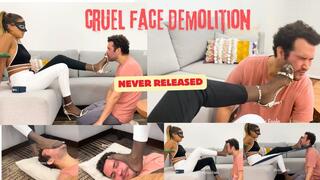 FACE DEMOLITION - MISTRESS ENOLA- MOST EXTREME facebusting, face kicking with high heels and bare nylons (Warning) FullHD