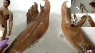 Tiny Sank In Bath Tub - Neighbor Caught Peeping At A Giantess Having Her Bath, Water Play