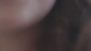 Beautiful girl riding a horse, I put my hand on her breast