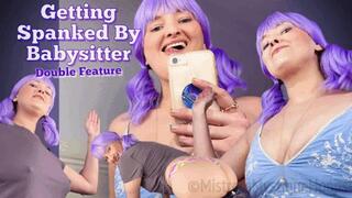 Getting Spanked By Babysitter Double Feature - Femdom POV, Female Domination, OTK Spanking, Humiliation with Mistress Mystique Hoops - MP4
