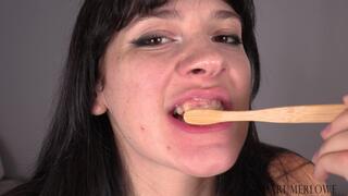 Brushing & Gloss Tease -- Intimate Routine