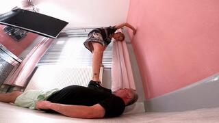 Danielle Elegant Dress & Chunky Mary Jane Heels Trampling 8 FLOOR CAM (4K)