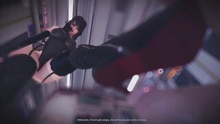 B049 A middle-aged man was trapped in a tram and repeatedly probed in his urethra by the Queen's high heels.