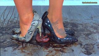 205 Feet Cam - Goddess Amber & Miss Lucy - Busting Your Face & Balls Until You Cum Under Our Muddy Stilettos - Trample Trampling CBT Ballbusting Shoejob