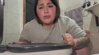 Explosive vomiting in the bathroom