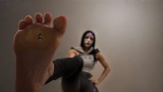 Raven crushes her little step brother under her barefoot