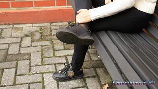 Bench Scene – Quiet Moments in Black Nylons