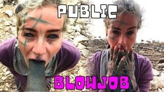 Public BLOWJOB and big load of CUM ON FACE