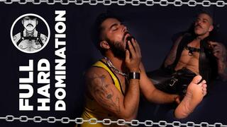 FULL HARD DOMINATION - SPANKING - BALLBUSTING - FOOT FETISH - TATTOED MAN - WHIPPING - MALE DOMINATION - WHIPS - FEET - LEATHER