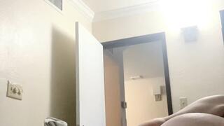 Huge glass dildo in my ass