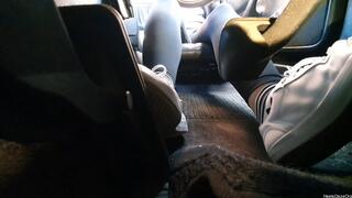 Driving Mercedes Benz SLK Under Pedal White Sneakers