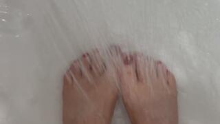 Wash my stinky feet in the shower with me ASMR
