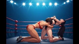 Female Wrestling Confessions #93B: Bikini-Clad Battle (Animated)