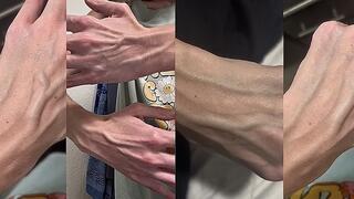 10 minute extreme close up hand and arm veins movement high definition
