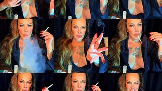 Puffs in your face - Come into my world with Newport Menthol - Audible Inhales and exhales - Close-up