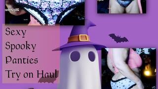 Spooky Skull Panty Try on Haul for Halloween on Samantha 38g big Booty