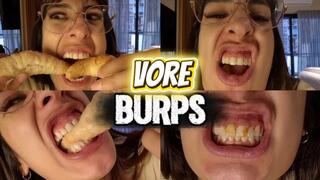 Vore Eating pastries - drinking coffee and burping