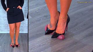 215 Amber Split Cam - Goddess Amber & Miss Lucy - Crushing The Cum From Your Balls Under Plexiglass & Our Hot Louboutin Heels - Cock Face Trample Trampling CBT Ballbusting Shoejob