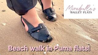 Beach walk in my Puma Ballerinas (Full HD) Mirabelle´s Ballet Flats