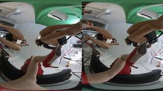 3DVR180 MARTINA ERER LELE pov shoes stinky feet crush and humiliate dwarfs