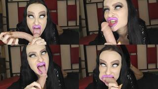 Hungry Zombie gothic witch bites your dick POV