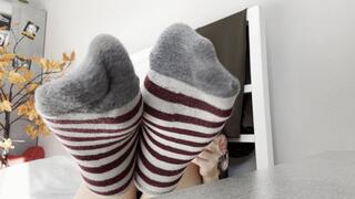 Socked feet tease!