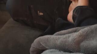 My husband is playing console games. Let's see if he gets distracted.