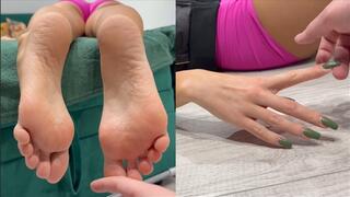 Hands and feet play (toes fetish, fingers fetish) (custom video)