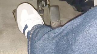 Evalynn Driving in Adidas and Jeans 1