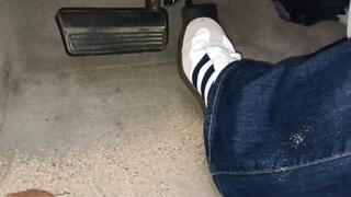 Evalynn Driving in Adidas and Jeans 2