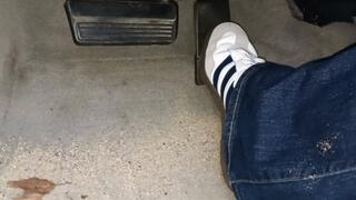 Evalynn Driving in Adidas and Jeans 3