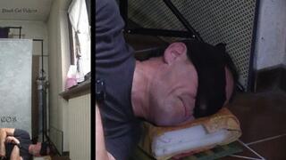 face trample wearing fashion flat sandals by Alice (two cameras)