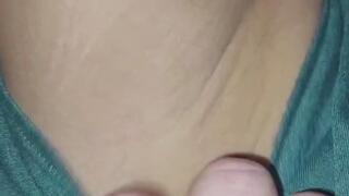 Tickling my armpit. I only Put my arm over my head.