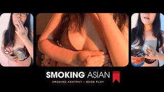 Real Smoking Asian MILF: Smoking Lingerie | Dirty Ashtray Meets Bouncy C-Cup Boobs