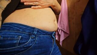 Pink dress after a good day of eating