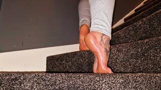 Tip toe on the stairs