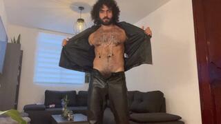 Hairy master in leather