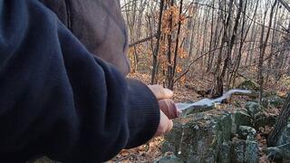 Jerking off in the woods