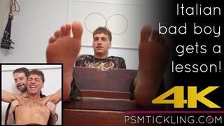 Tickle virgin Damiano in the stocks 4K