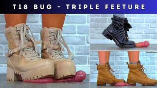 T18 Bug Cam - Triple Feeture - Ballbusting Boots Vol 1, 2 & 3: Cum Under The Rough Soles Of My Desert Boots, Kurt Geiger Boots and Timberland Boots - Cock Balls Trampling CBT Crush Boot Fetish